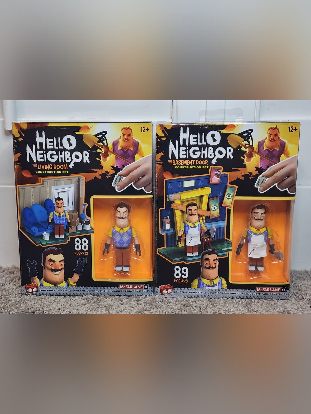 New factory sealed McFarlane Hello Neighbor sets. The Living Room Door (88 pcs)